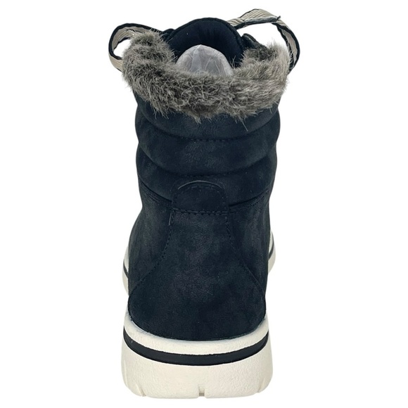 Cliffs White Mountain Hallett Black Fur Trim Womens Ankle Boots Size 7.5M - Picture 4 of 11
